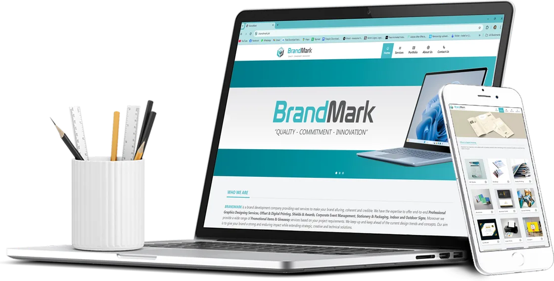 BrandMark design on a laptop